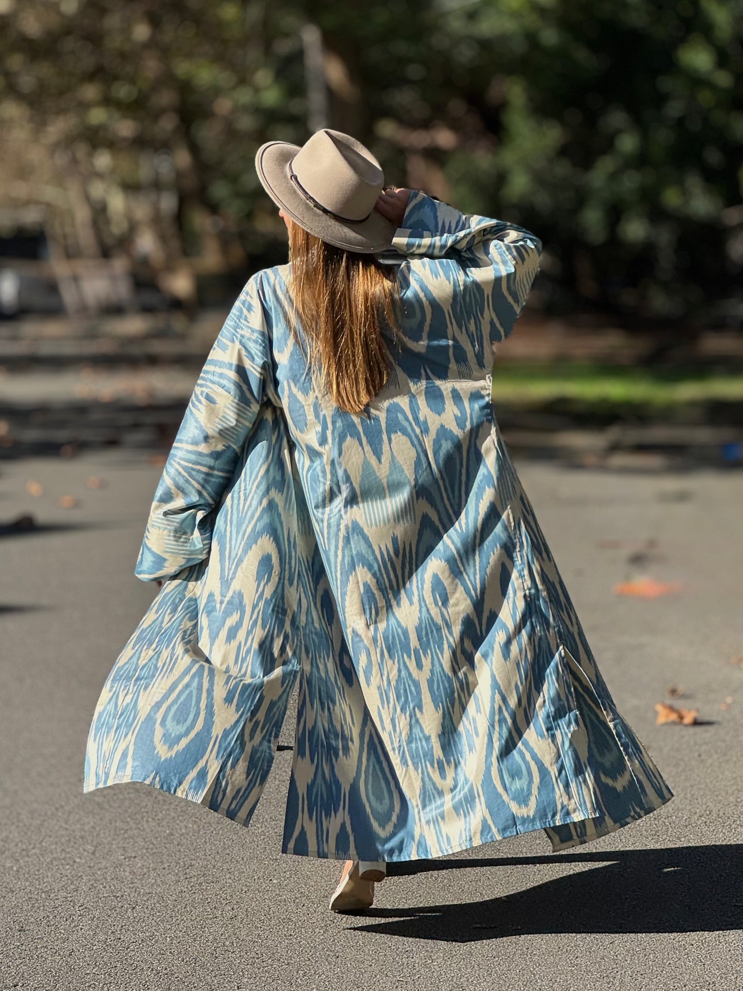 Blue & Beige Kaftan ‘Aral’
