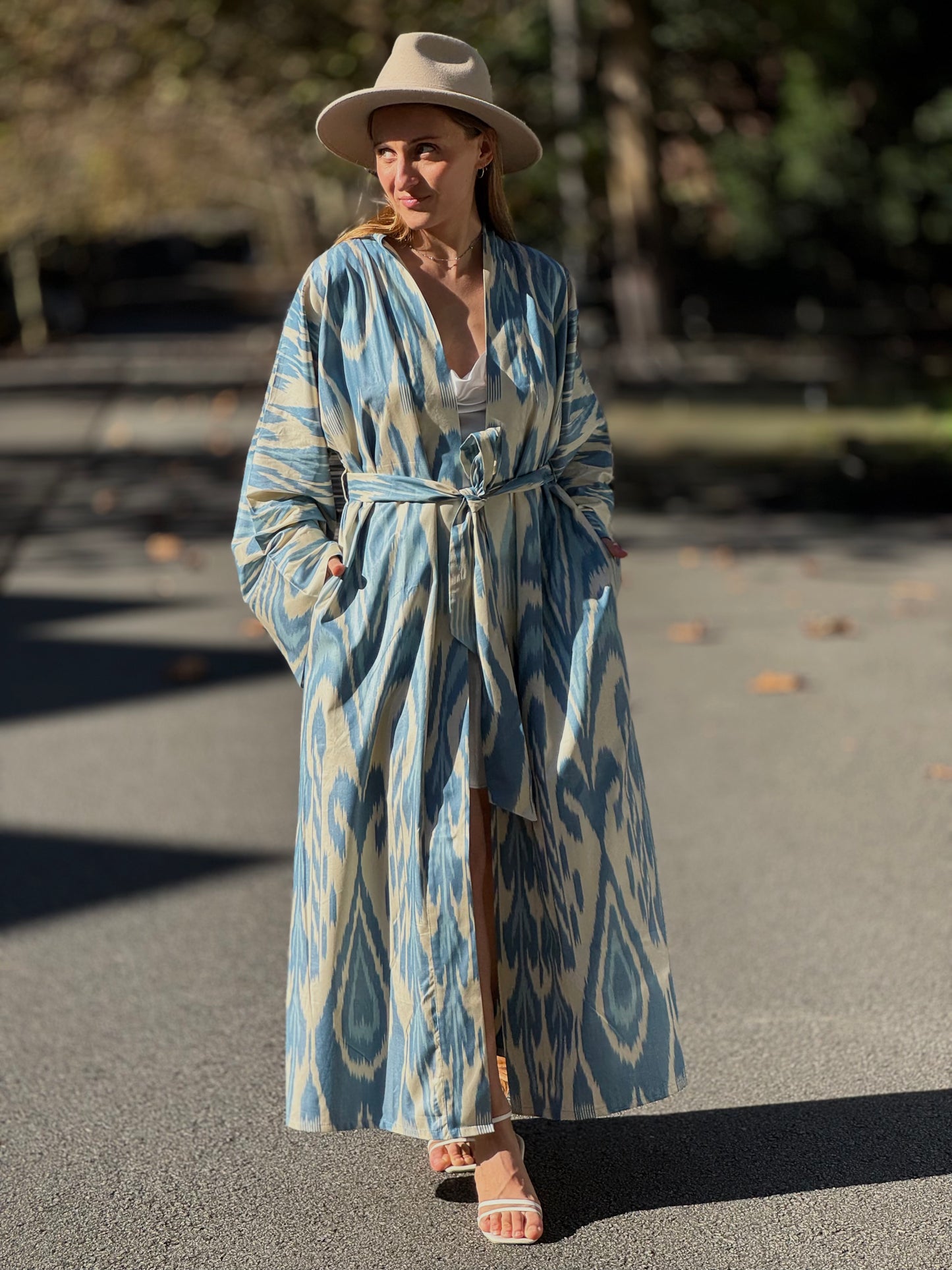 Blue & Beige Kaftan ‘Aral’