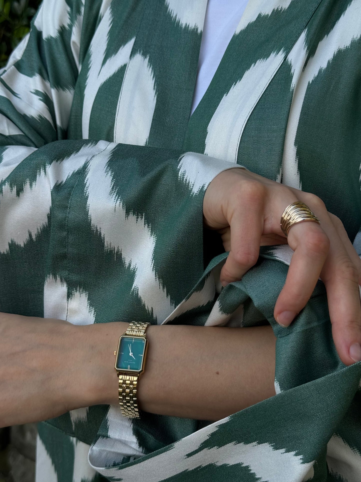Green & White Kaftan ‘Nur’
