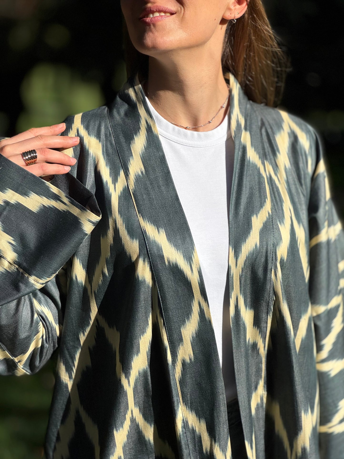 Dark Grey & Beige Kaftan ‘Chillak’
