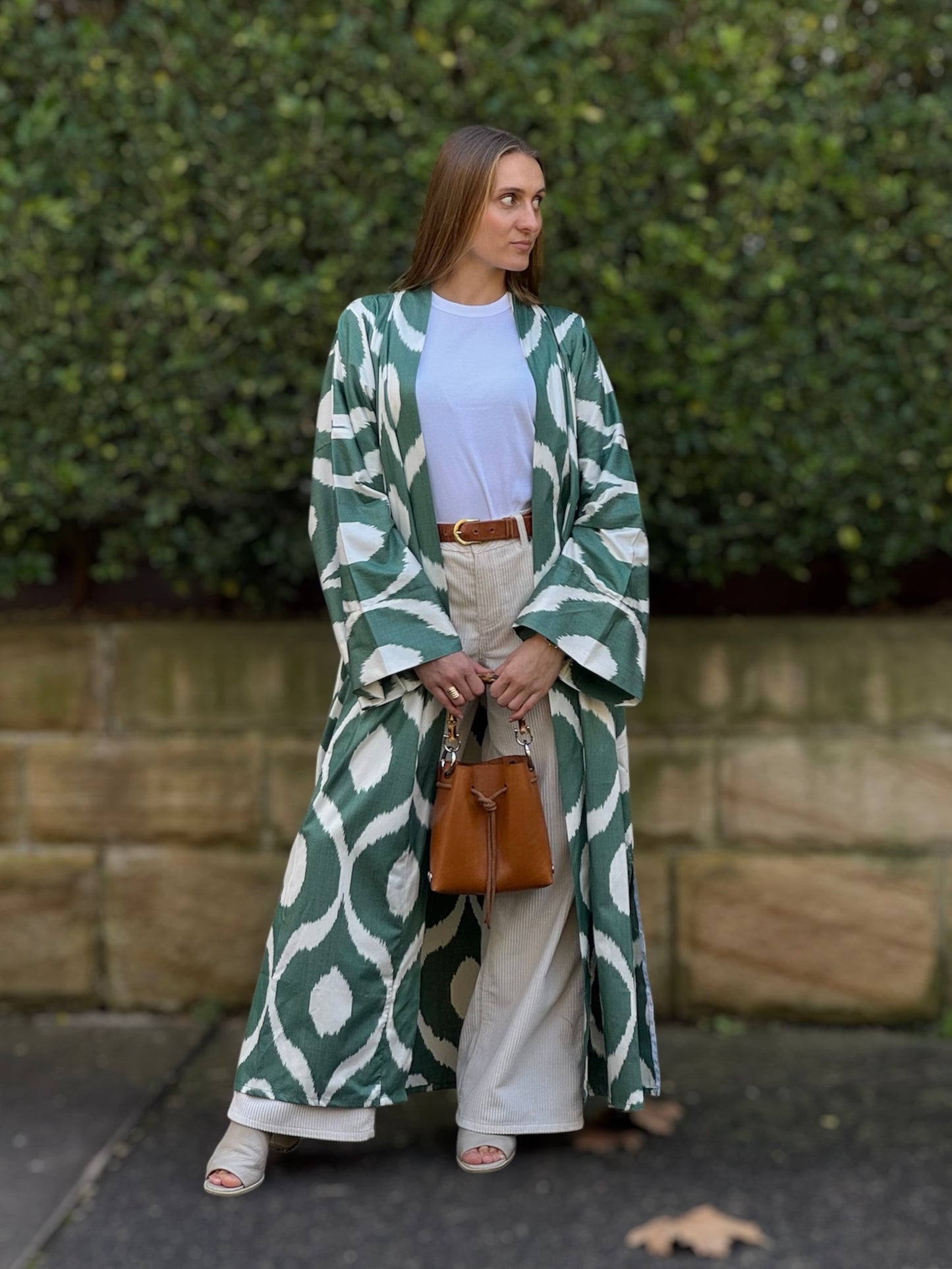 Green & White Kaftan ‘Nur’