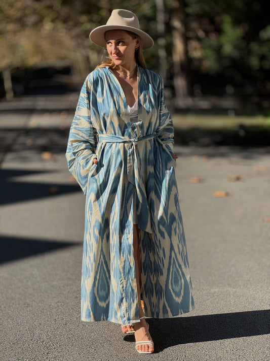 Blue & Beige Kaftan ‘Aral’
