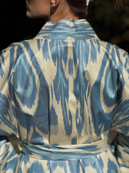 Blue & Beige Kaftan ‘Aral’