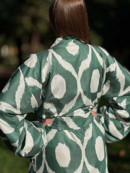 Green & White Kaftan ‘Nur’