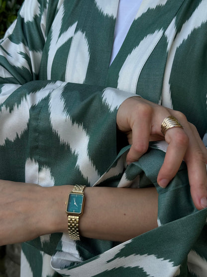 Green & White Kaftan ‘Nur’