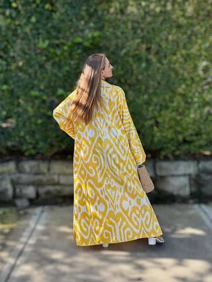 Yellow & White Kaftan ‘Khiva’