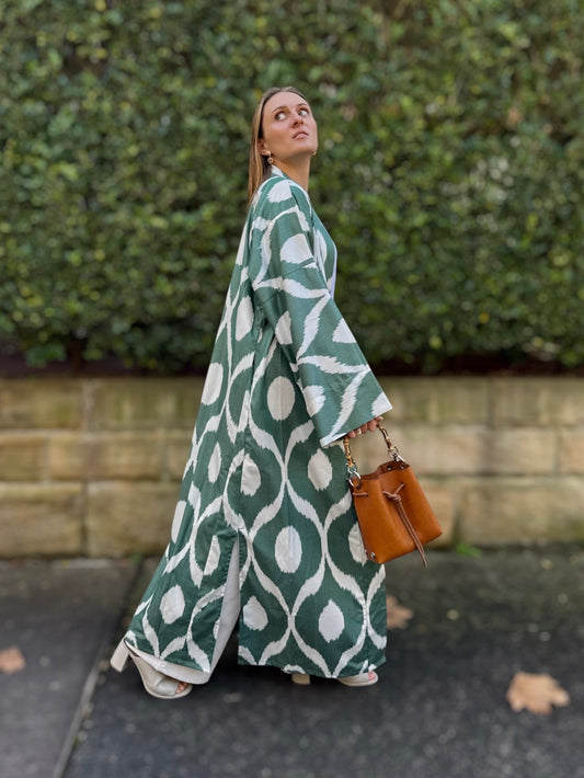Green & White Kaftan ‘Nur’